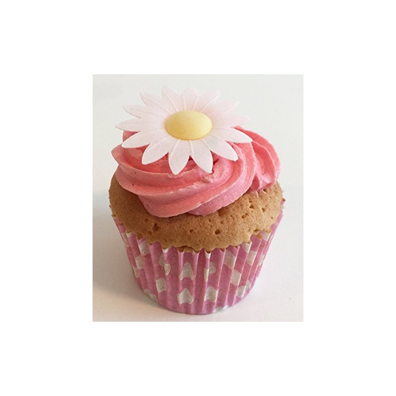 Décorations de gâteaux: 12 marguerites blanc / 12 Edible White