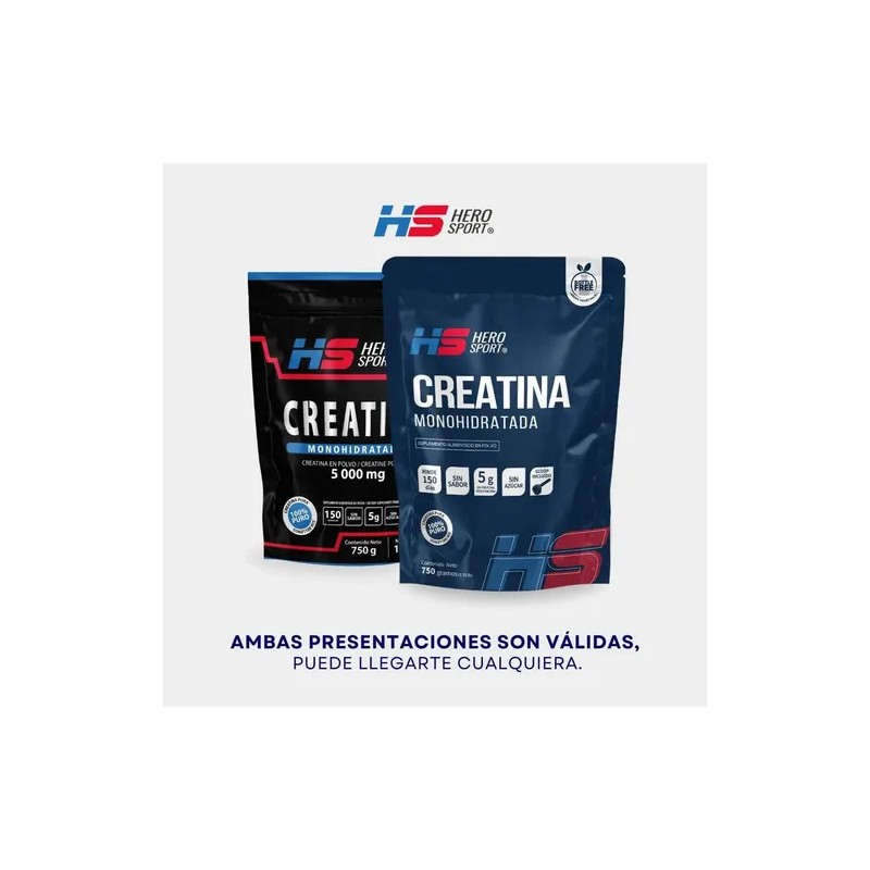 Creatina Monohidratada 750gr Hero Sport Sabor Sin sabor