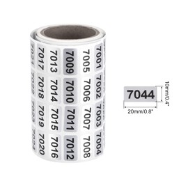 MECCANIXITY 7001 to 8000 Consecutive Number Stickers Inventory Label Black Numbers for Office Warehouse Numbering Classification