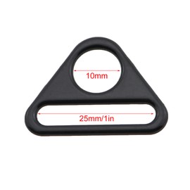 Guifeng 20PCS Black 1 Inch Webbing Triangle Buckle Metal Pet Tag Clip Regulator Wallet Strap Umbrella Cord Key Chain Lanyard Camera Strap Accessory Jewellery Webbing Buckle