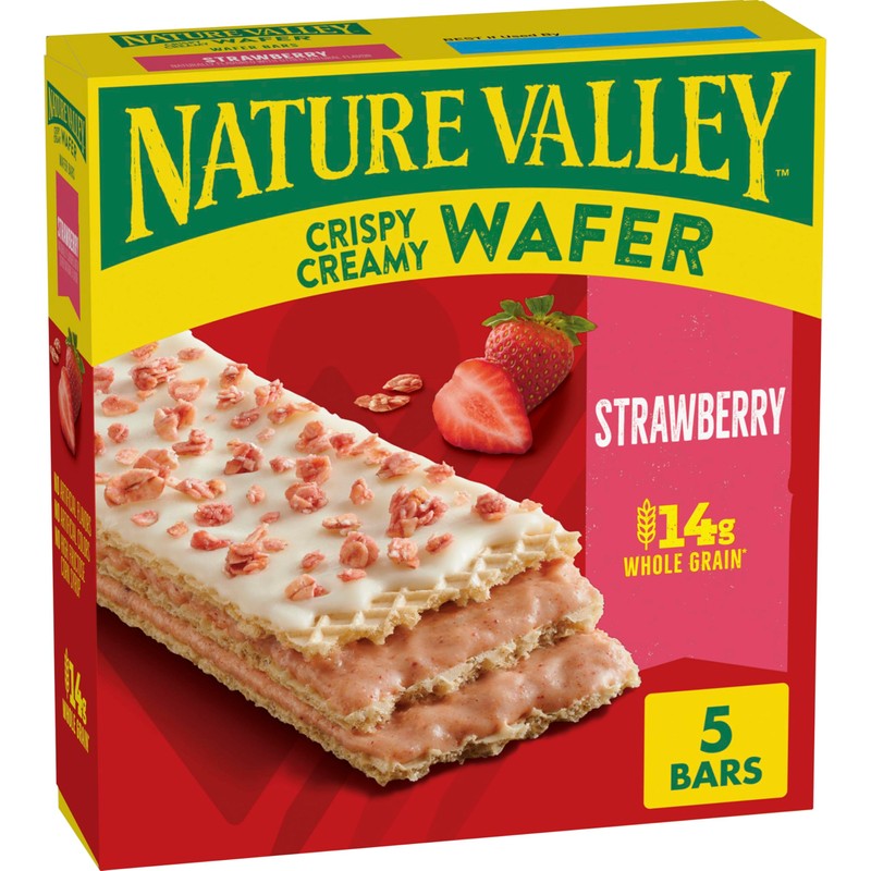Nature Valley Crispy Creamy Wafer Bars, Strawberry, Whole Grain, 5