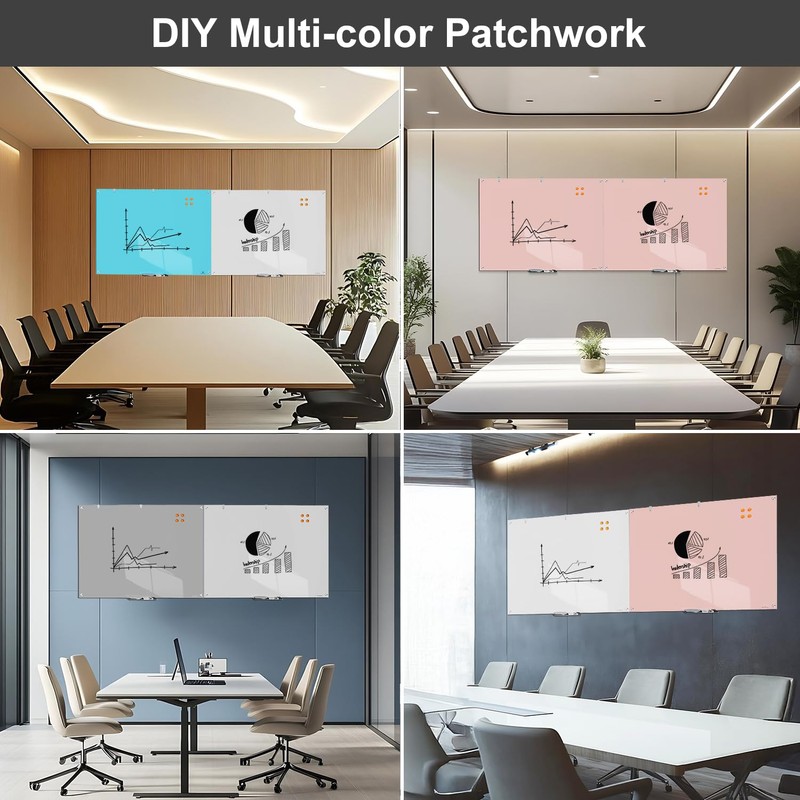 White Board Dry Erase Board 36x24 Inches Magnetic Glass Whiteboard,
