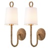 MhyTogn Natural Rattan Wall Sconce Set of 2, with Boho