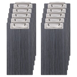 PATIKIL Check Presenters for Restaurants, 30Pcs Mini Clipboard Wood Check Holder Half Page Menu Holder for Restaurant Cafe Waitress Guest Check Server, Gray