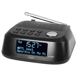 Trevi RC 80D4 DAB Digital Radio for Bedside Table with DAB/DAB+ Receiver, Alarm Function Snooze and Sleep, 30 Station Memories DAB/DAB+ and FM RDS, Black
