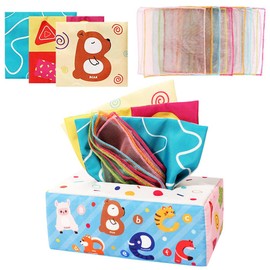 OZXVXZO Tissue Box Baby Tissue Box Toy Baby Toy 6 Months Baby Montessori Toy Sensory Toy Interactive Sensory Toddler Tissue Box for 6 9 12 Months Baby Gifts