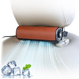 Car Seat Fan, Portable USB Car Seat Cooling Fan, Strong Wind Strap, Elastic Belt and Powerful Quiet Electric Car Fan, Used for All Car Jeep RV (Charming Brown)