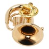 Brass Miniature Tuba Shaped Lapel Brooch Pin Elegant Mini Musical