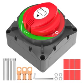 Battery Disconnect Switch, Malictele 1-2-Both-Off High Current Battery Switch 600A 12-48V Master Cut Disconnect Switch Isolator for Truck Car Vehicle RV Marine Boat