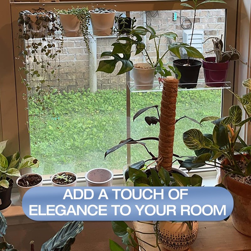 2-Pack 12 Inch Window Plant Shelves - Acrylic Suction Cup