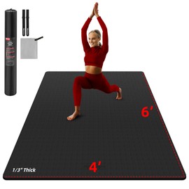 GymCope Large Yoga Mat, Exercise Mats for Home Workout, 6'x4' (8mm) Extra Thick Work Out Mat Non-Slip, Large Gym Matt for Women Pilates Fitness