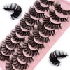 False Eyelashes, 10 Pairs, 7D Artificial Eyelashes Set, Natural Look,