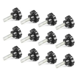 Keleily Screws with Handle M8 x 40 mm Pack of 12 Clamping Knob Wing Screw Star Grip Nut Plastic Head Clamping Screw Adjust Thumb Screw for Machine, Industry, Equipment, Black