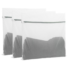 Guozcaray 3 Pcs 24 * 24 large laundry bag, laundry storage, washing machine bag with zipper mesh, travel storage and sorting bag for Clothes,Fitted sheets,Sweater, Shoes