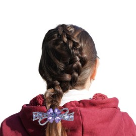 hwoehyo Purple Crystal Bow Hair Clips for Women Stylish Hair Accessories for Bridal Party Girl