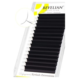 BEYELIAN Classic Volume Lash Extensions, C D D+ Curl 7-15mm 0.03-0.20mm Thickness Matte Black Semi Permanent Volume Eyelash Extensions Professional Salon Use (0.15 D 14mm)