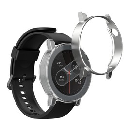 kwmobile Cases Compatible with CMF by Nothing Watch Pro 2 (D398) - Set of 2 Fitness Tracker Screen Protectors - Silver/Transparent