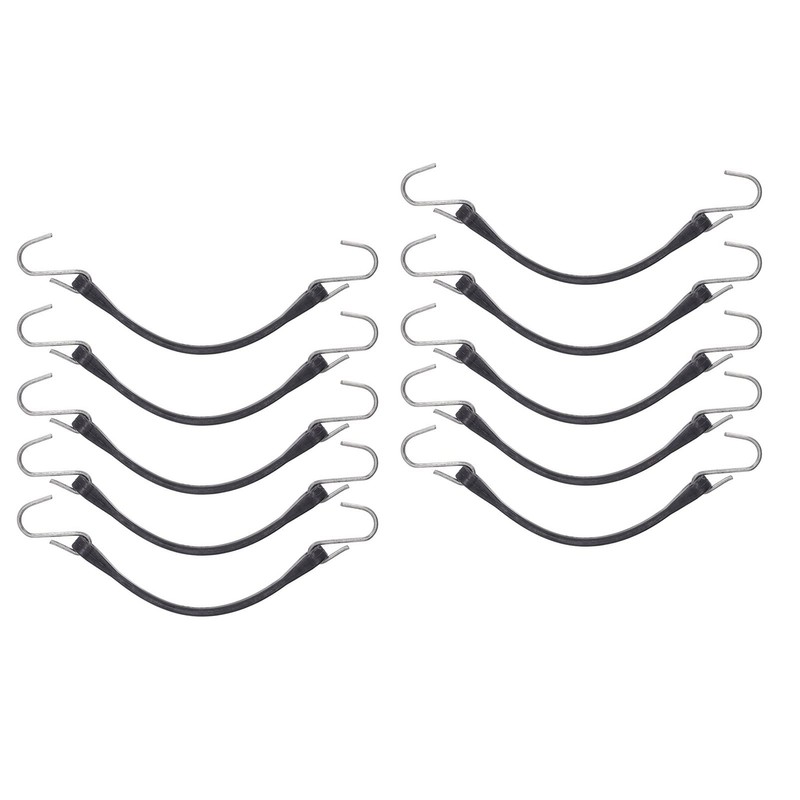 10Pcs Tie Down Cords,10in Bungee Cords, Black Rubber Heavy Duty