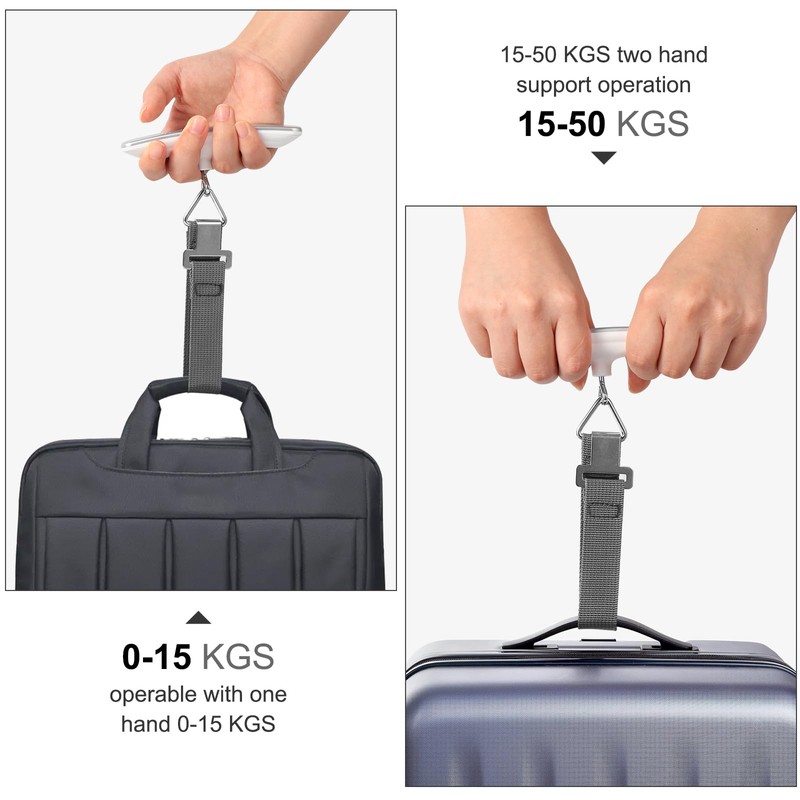 Blendura Digital Luggage Scales with Hooks, White, B