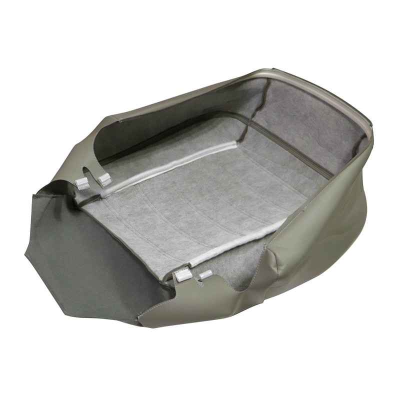 SecosAutoparts Driver Side Bottom Synthetic Leather Seat Cover Gray Compatible