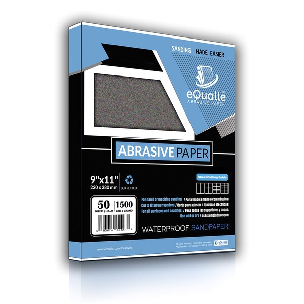 1500 Grit Sandpaper Sheets - 50 Pack, 9x11 in, Reliable