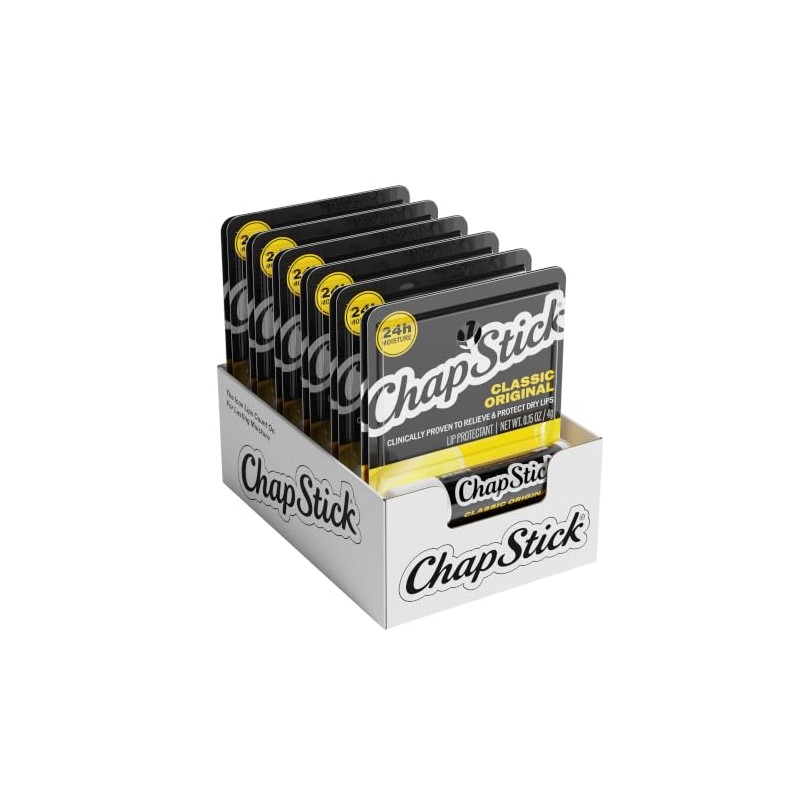 ChapStick Regular Skin Protectant Flavored Lip Balm Tube, 12 Count