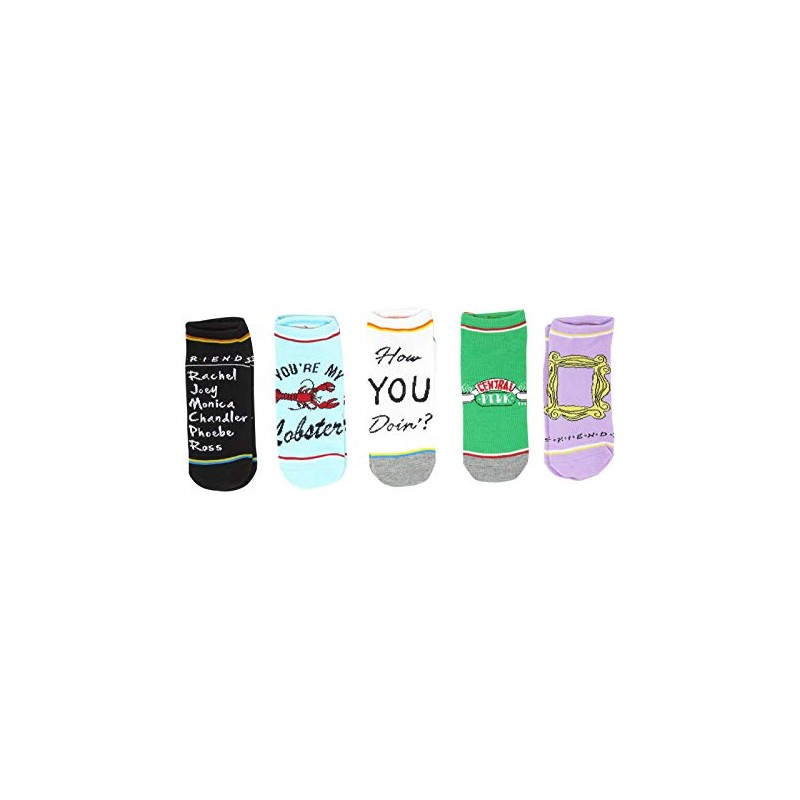 Bioworld Friends TV Show - Paquete de 5 calcetines tobilleros