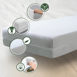 SAVEL - Mattress Encasement (105x190/200 cm) | Silk Touch | Zipped Mattress - White