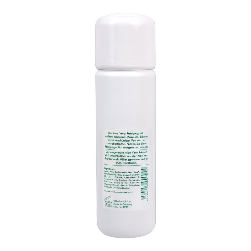Aloe Vera Cleansing Milk with 40% Organic Aloe Vera, Mild