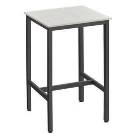 VASAGLE Bar Table, Small Kitchen Dining Table, High Top Pub Table, Height Cocktail Table for Living Room Party, Sturdy Metal Frame, 23.6 x 23.6 x 36.2 Inches for Narrow Spaces, Vintage White and Black