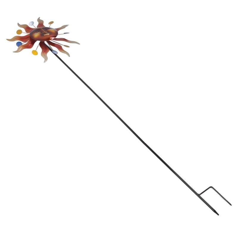 Sun Windmill Iron Weather Resistant Decorative Flower Wind Spinner with