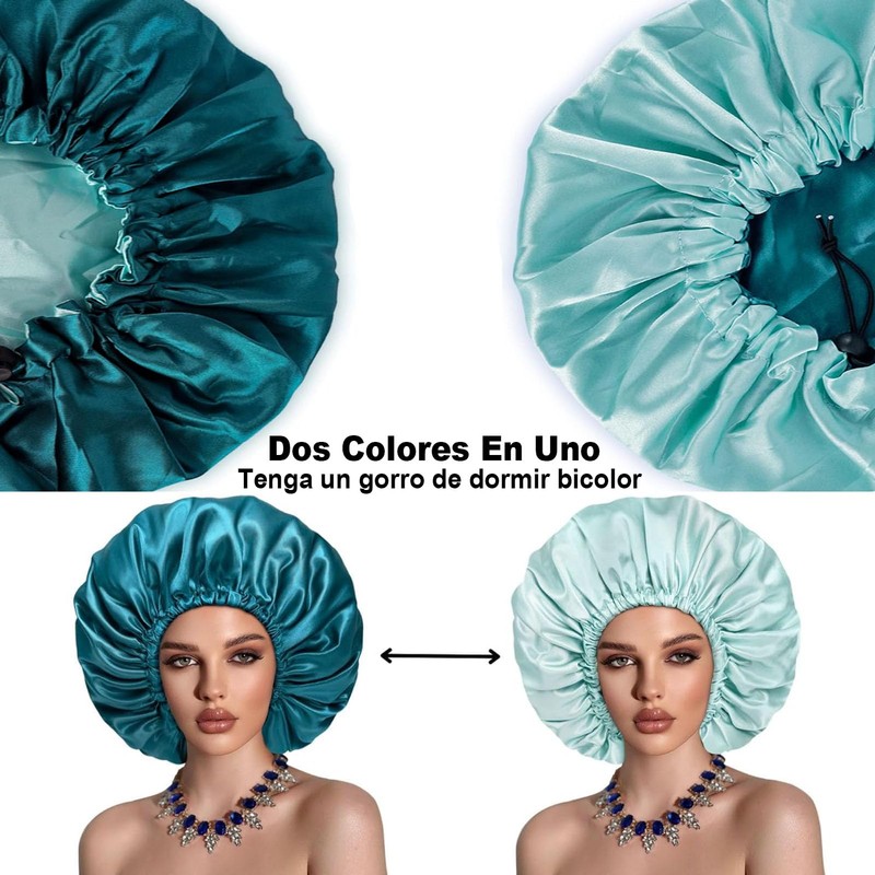 3 Piezas Gorro de Seda para Dormir, Gorros de Satén