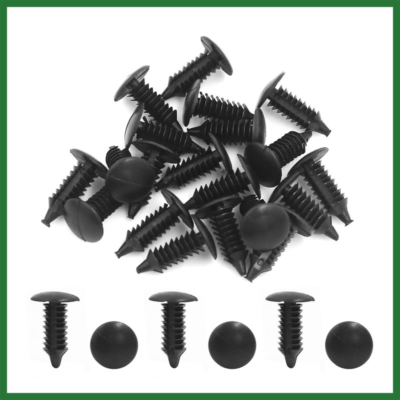 Motoforti 20pcs Black Car Plastic Rivets Trim Fastener Door Clips