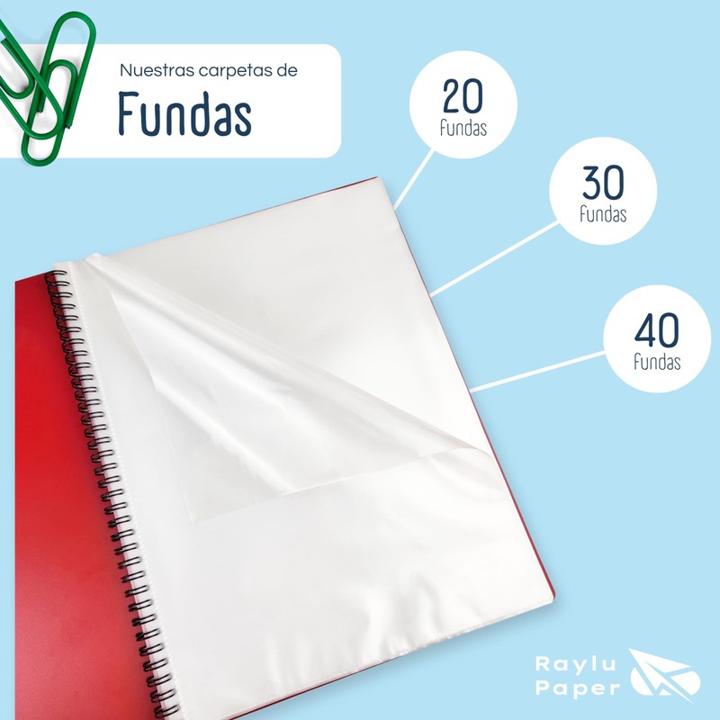 RAYLU PAPER - File Folder with Clear A4 Plastic Sleeves