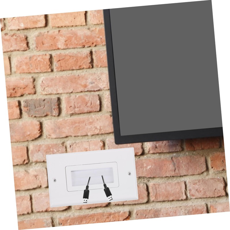 TEHAUX Brush Wall Plate Cable Pass Through for Wall Mount