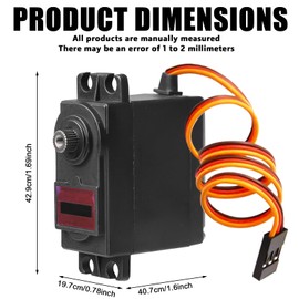 Set of 4 Servo Digital Metal: 13 kg 180° Digital Micro Servo, Micro Digital Servo Motor with Metal Gear for RC Aeroplane Helicopter, Robot Arm, RC Car Boat, RC Drones, Robot Arm