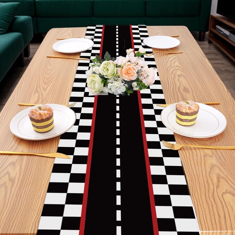 6 Pcs Plastic Racing Car Table Runners 14" x 108"