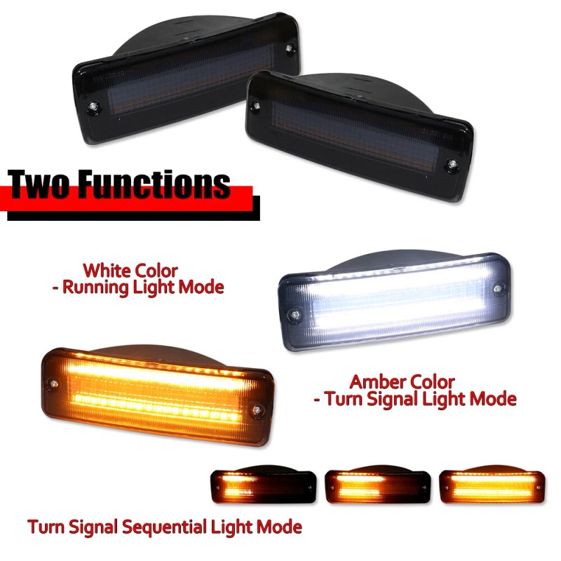 GTINTHEBOX Sequential Switchback LED Front Parking Signal Lights Pair For