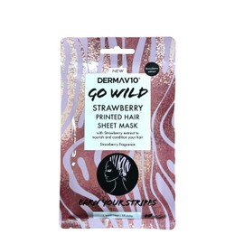 Derma V10 Go Wild Hair Mask, Enriched With Strawberry Extract, Nourishes And Conditions Hair, Improves Hair Health, Perfect For Pamper Nights, Vegan Friendly