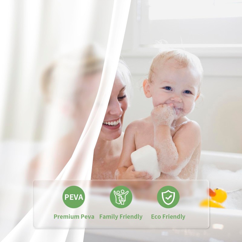 eachope 1 Pack PEVA Snap-in Shower Curtain Liner Replacement,Compatible with
