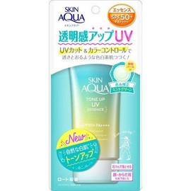 SKIN AQUA Transparency Enhancement Tone Up UV Essence Sunscreen with Heartfelt Savon Scent, Mint Green Color, 2.8 oz (80 g), Set of 5