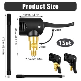 BosuLai Car Valve Adaptor Brass, 2 Pieces Adaptor French Valve, Hose for Tyre Inflator 16 cm, Presta Valve Adapters, Bicycle Valve Adapters, for Cars, Bicycles, Motorcycles