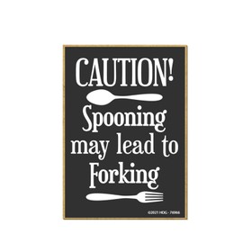 Honey Dew Gifts, Caution Spooning May Lead to Forking, 2.5 inch by 3.5 Inch, Funny Fridge Magnets, Locker Decorations, Decorative Refrigerator Magnets, 76966