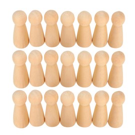 Garosa 20pcs Wood Peg Dolls Natural Unfinished Wooden Figures for Art Painting, DIY Crafts, Home Decorative Doll