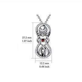 Roontin Nightmare Before Christmas Jack and Sally Necklace Hypoallergenic Pendant for Women, Wife, Girlfriend, Daughter