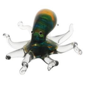 JATYFING Hand Blown Glass Octopus Figurine Table Decor for Office Desks,Aquarium Animal Collectibles