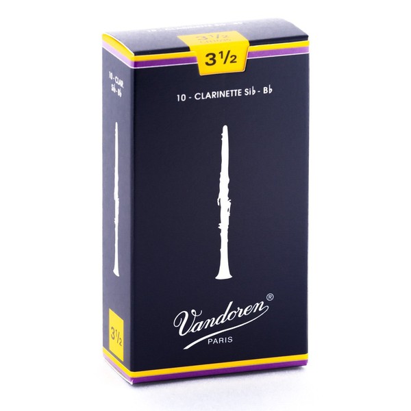 Vandoren Traditional Bb Clarinet Reeds Strength 3.5 Box of 10 (Strength 3.5 Box of 10)