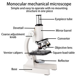 SELFIE CAT Compound Monocular Microscope 200x-5000x Magnification, Monocular Laboratory Microscope for Adults Students, Professional Compound Microscopes Kit with Slides Set & Phone Adapter