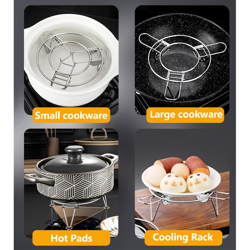 Round Steamer Rack for Pots, Adjustable Instant Pot Trivet Expandable