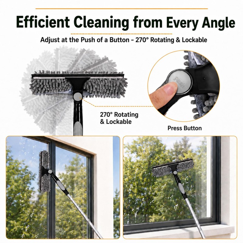 3-in-1 Feather dusters for Cleaning, Cobweb Duster with Extension Pole